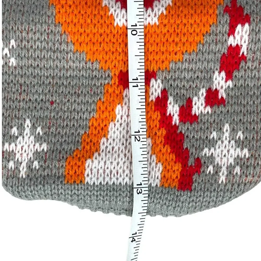 Knitted Dog Sweater Reindeer and Snowflake Christmas Print Size XL